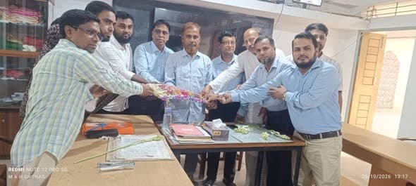নবনির্বাচিত সভাপতির ফুলেল সংবর্ধনা, ২০২৬ • চিত্র 1